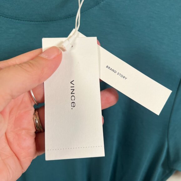 Vince Tie Waist Wrap Dress Size XS Green Minimal Work Office Career Comfy - Picture 5 of 12